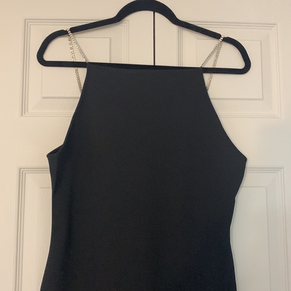 H&M Conscious Choice Little Black Dress with Rhinestone Straps size L - Picture 2 of 10